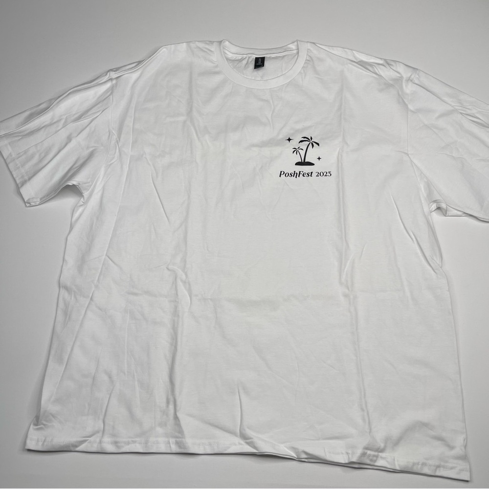 Poshmark Poshfest 2023 San Diego Tee Gildan Tshirt  White Black Swag Souvenir